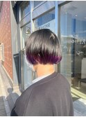 ぱつっとミニボブ！切りっぱなし裾カラー