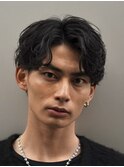 渋谷メンズマッシュウルフカットシャドウパーマ緩め波巻きパーマ