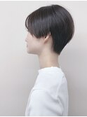 ＊前髪なしハンサムショート前下がりショートセンターパート