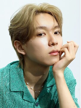 アズ ワン(AS ONE) 韓国ヘアコンマバング韓国マッシュセンターパートフェザーパーマ