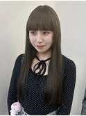 ワイドバング×オリーブカラー