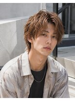 MEN's Baguz MEN'Sカット/ MEN'Sパーマ/ MEN'Sカラー 韓国ミディアムニュアンスパーマ×濡れ感束感センターパート