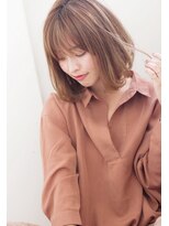 マリアバイアフロート(Maria by AFLOAT) 【添田】斜めバングなミニマムボブ3Dカラーふわミディブルージュ