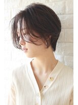 ホワイト(WHITE HAIR@NICOLA)&nbsp;ショート×透明感カラー前髪長めハンサムショート