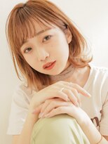 シエル 甲東園店(CIEL)&nbsp;レイヤーボブ　オレンジベージュ