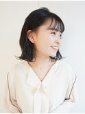 切りっぱなしボブ×ニュアンスパーマ