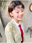 パーマヘアボブパーマオン眉ボブパーマくるくるインナーカラー