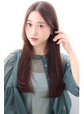 20代30代40代センターパート前髪ナチュラルストレート