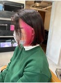 10代20代30代透明感ピンクイヤリングカラーボブ【上野】
