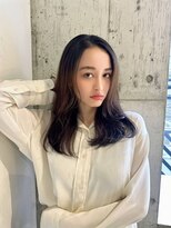 バランス 天王寺店(Balance)&nbsp;暗髪サラツヤミディ 前髪なしやわらかストレートヘア小顔