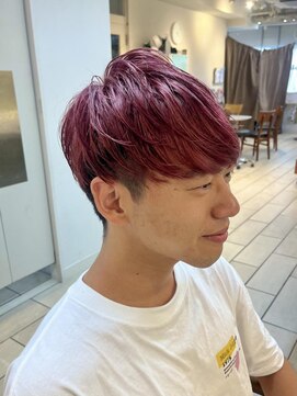 テトラ バイ ネオリーブ 横浜西口店(tetra by neolive) メンズハイトーン ブリーチ1回 ピンク 横浜