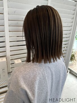 ソーエン バイ ヘッドライト 宮崎橘通店(soen by HEADLIGHT) 切りっぱなしボブ×オリーブブラウン×イメチェン×小顔似合わせ