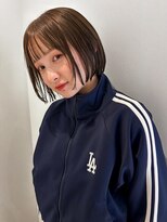 アンドファイン ヘアビューティー(＆Fine hair beauty)&nbsp;あごラインボブ×オリーブベージュカラー