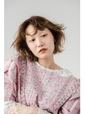 外ハネボブ美髪ワイドバングボブ ヘアアレンジミディアム