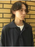 メンズボブウルフメンズミディアムレイヤーカットメンズウルフ