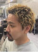 お客様スタイルスパイキーショートアクティブショート金髪