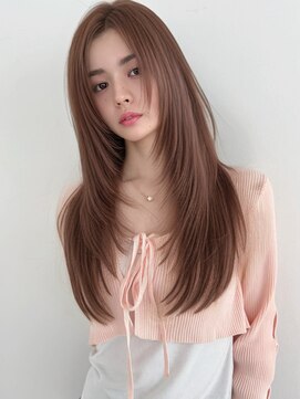 エールバイボヌール(Ere by Bonheur) 【西梅田】髪質改善でまとまるロングレイヤー ピンクベージュ