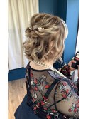 ボブヘアのお呼ばれハーフアップ