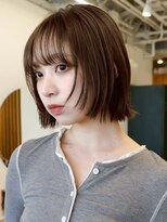 ノイカーム(noi Calm)&nbsp;ショートカットショートボブくびれヘアミルクティーベージュ韓国