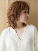ミルクティーブロンドハッシュカットマレットウルフ20代30代W