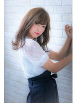 ヘアーアートシフォン 池袋西口店(Hair art chiffon)&nbsp;厚めバングクラシカルワンレンフェザーロングセンターパート