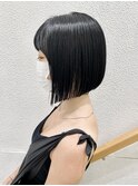 縮毛矯正×前下がりボブ