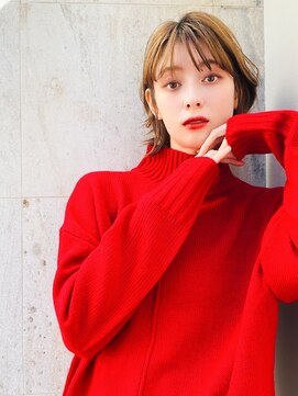 エイミー(Aimee) Aimee 町田　フォギーベージュ×ニュアンスショートボブ