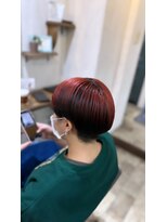リッカヘアー(Ricca hair)&nbsp;レッドカラーマッシュソフトツーブロックショートレイヤー