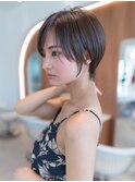 20代30代大人かわいい/グレージュカラー/ショートボブ/小顔/前髪
