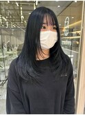 ザクザクレイヤーカット・ブルーブラック・ネイビーカラー