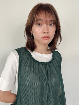 トレス(TRESS) ミディアム ブラウン 前髪カット 顔周り 原宿 表参道