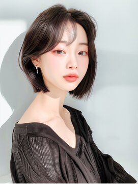 ラベスト キョウト(LOVEST) 風を感じるブルージュレイヤーボブ◯20代30代40代◯