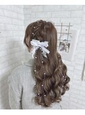 編み込みダウンアレンジ