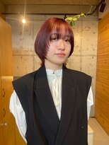 カフネ ジュントス ヨロ(Cafune' juntos YOLO) ショートウルフ×顔まわりマッシュ×ボルドーレッド20代、30代◎