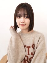 オルセン(OLSEN)&nbsp;ワンレンボブ　切っぱなし　ストレートボブ　ブラウン　ベージュ