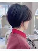 小顔に見える似合わせカットショートメルティカラー白髪ぼかし
