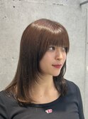 イメチェン/レッドブラウン/フルバング/似合わせカット/本厚木駅