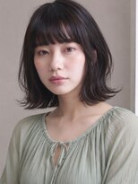 キース ヘアアンドメイク 恵比寿(kith. hair&make)&nbsp;外ハネミディアムレイヤーボブ/透明感ブラウン