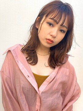 リアン(Lien) Lien☆小顔シースルーバング×ナチュラルピンクブラウン　立川