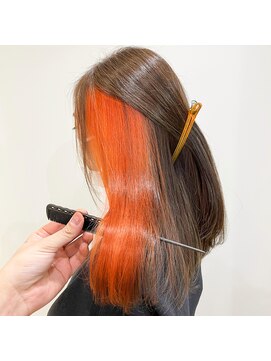 アッシュ 二子玉川店(Ash) ハイトーンの髪質改善　インナーカラー×オレンジ
