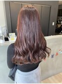 【ピンク系の韓国人風髪色】ほど甘ピーチベージュでかわいい