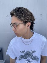 波巻きスパイラルパーマ　刈り上げツーブロック　オールバック