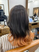 アジールヘア 北千住駅西口店(agir hair)&nbsp;グラデーションオレンジカラー韓国ハイトーン韓国ヘア北千住