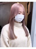 韓国前髪/マチルダボブ/ピンクベージュ/インナーグレージュ