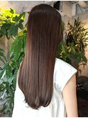 アッシュブラウン　ツヤ髪　ロング