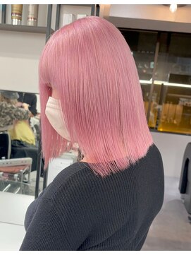 ベレーザ 渋谷(BELEZA) 7005ベビーピンクハイライトグラデーション艶髪ハイトーンカラー