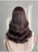 ロングヘアにラベンダーピンク