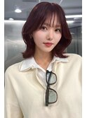 カシスピンクブラウン レイヤーボブ 【韓国ヘア 大阪 梅田】
