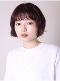 似合わせカット20代30代40代チェリーブラウンショートボブ0602
