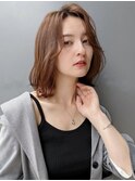 ミディアムフェイスレイヤーカーテンバング 外国人風 A0609